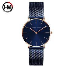 Load image into Gallery viewer, Japan Quartz Movement High Quality 36mm hannah Martin Women Stainless Steel Mesh Rose Gold Waterproof Ladies Watch Dropshipping