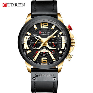 CURREN Casual Sport Watches for Men Blue Top Brand Luxury Military Leather Wrist Watch Man Clock Fashion Chronograph Wristwatch