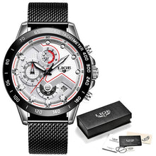 Load image into Gallery viewer, LIGE Fashion Mens Watches Top Brand Luxury WristWatch Quartz Clock Blue Watch Men Waterproof Sport Chronograph Relogio Masculino
