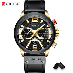 CURREN Casual Sport Watches for Men Blue Top Brand Luxury Military Leather Wrist Watch Man Clock Fashion Chronograph Wristwatch