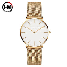 Load image into Gallery viewer, Japan Quartz Movement High Quality 36mm hannah Martin Women Stainless Steel Mesh Rose Gold Waterproof Ladies Watch Dropshipping
