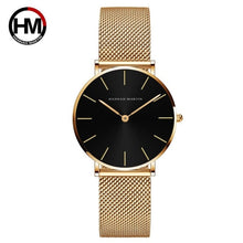 Load image into Gallery viewer, Japan Quartz Movement High Quality 36mm hannah Martin Women Stainless Steel Mesh Rose Gold Waterproof Ladies Watch Dropshipping
